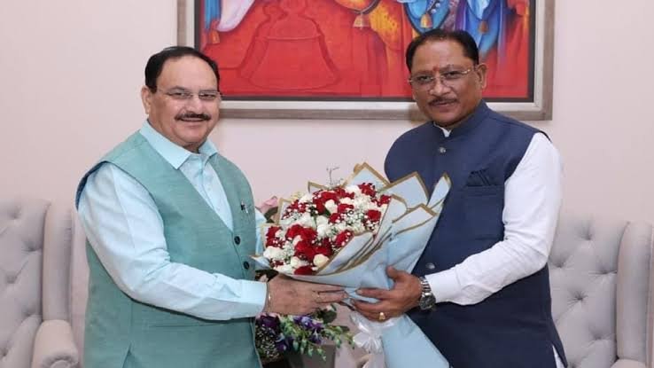 Delhi News: CM साय ने केंद्रीय मंत्री जेपी नड्डा से की मुलाकात… छत्तीसगढ़ की स्वास्थ्य सुविधाओं पर चर्चा