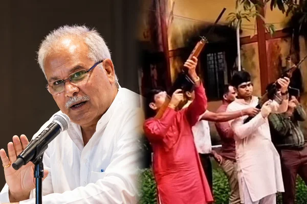 Chhattisgarh: SP के बेटे के हाथ में सर्विस गन… भूपेश बघेल ने सरकार से पूछे सवाल
