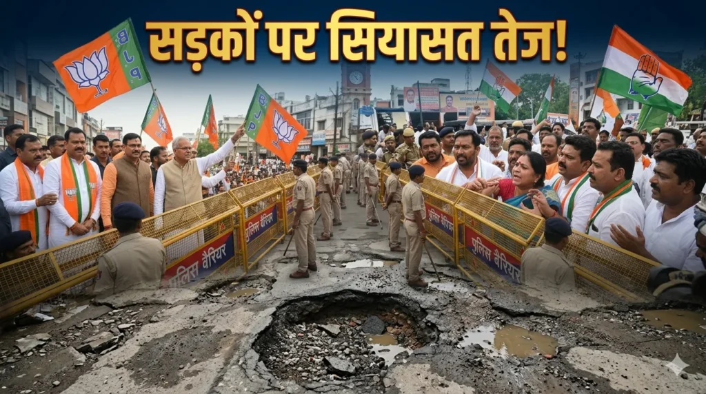 सड़कों पर सियासत तेज… पिछली कांग्रेस सरकार की गलतियां सुधार रही भाजपा!